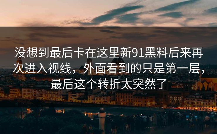 没想到最后卡在这里新91黑料后来再次进入视线，外面看到的只是第一层，最后这个转折太突然了