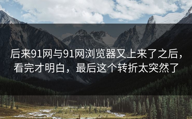 后来91网与91网浏览器又上来了之后，看完才明白，最后这个转折太突然了
