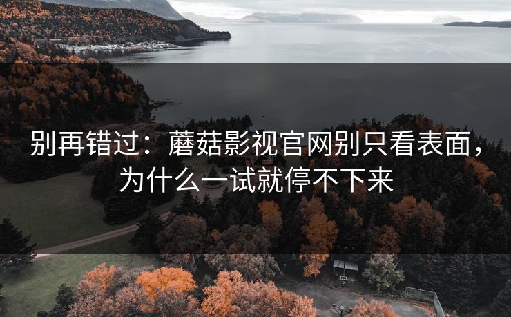 别再错过：蘑菇影视官网别只看表面，为什么一试就停不下来